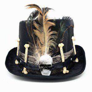 Steampunk Top Hat Metallic Scientist Time Traveler Halloween Costume Cosplay Hat